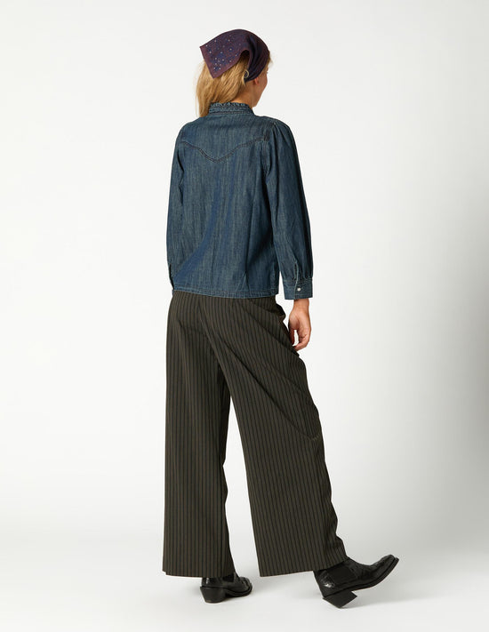 PANTALON PLIEGUE RAYA ANTRACITA