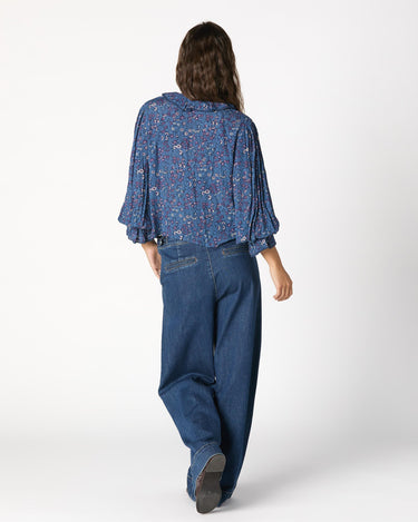 CAMISA VOLANTE JARETAS NIGHT GARDEN BLUE