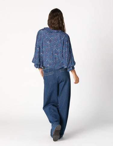 CAMISA VOLANTE JARETAS NIGHT GARDEN BLUE