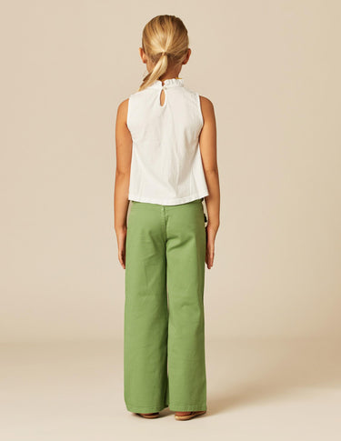 GREEN POCKET PLACKET TROUSERS