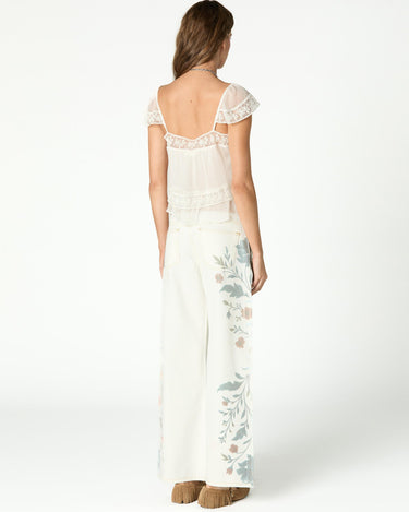 RAW LACE CREPE TOP
