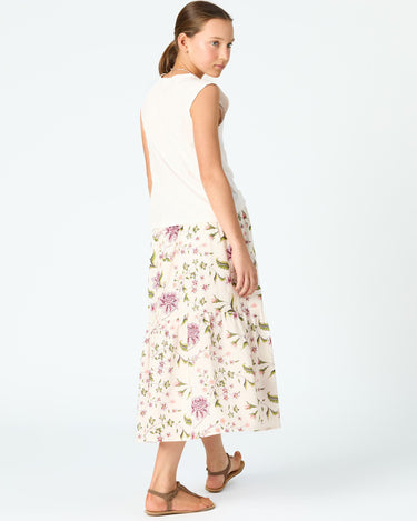 INDIAN PRINT LONG SKIRT CAPPUCCINO
