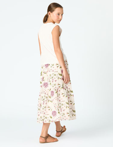 INDIAN PRINT LONG SKIRT CAPPUCCINO