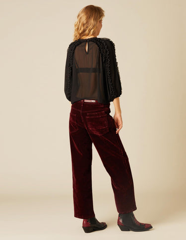 PANTALÓN TERCIOPELO BOLSILLO GRANATE