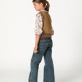 BROWN KNIT MIX VEST