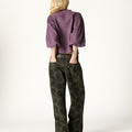 GREEN FLORAL CORDUROY PANTS