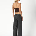 FRINGED ANTHRACITE DENIM PANTS
