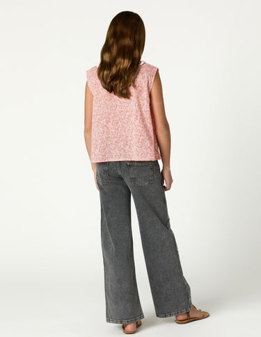 BLOOM PINK RUFFLE TOP