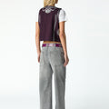 LIGHT GREY DENIM BUTTON WAISTBAND