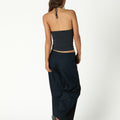 ANTHRACITE RUCHED HALTER TOP