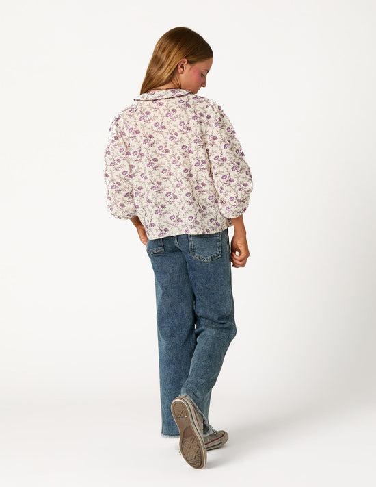 CAMISA BRIGHT FLOWERS PLUM