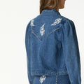 EMBROIDERED DENIM JACKET BLUE