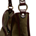 KHAKI SUEDE SHOPPING BAG
