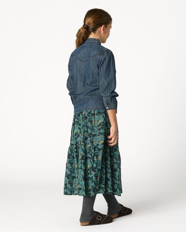 WILD BLUE RUFFLED SKIRT