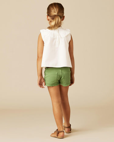 GREEN DENIM SHORTS