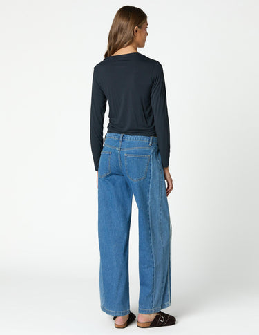 BLUE BUTTON DENIM
