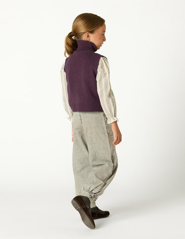CHALECO CUELLO VUELTO PLUM