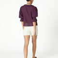 SHORT YOKE STUDS WHITE DENIM