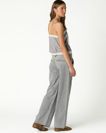 VINTAGE LACE TOP IRON GREY