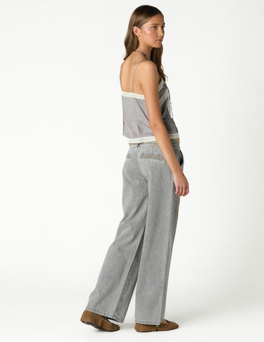 VINTAGE LACE TOP IRON GREY
