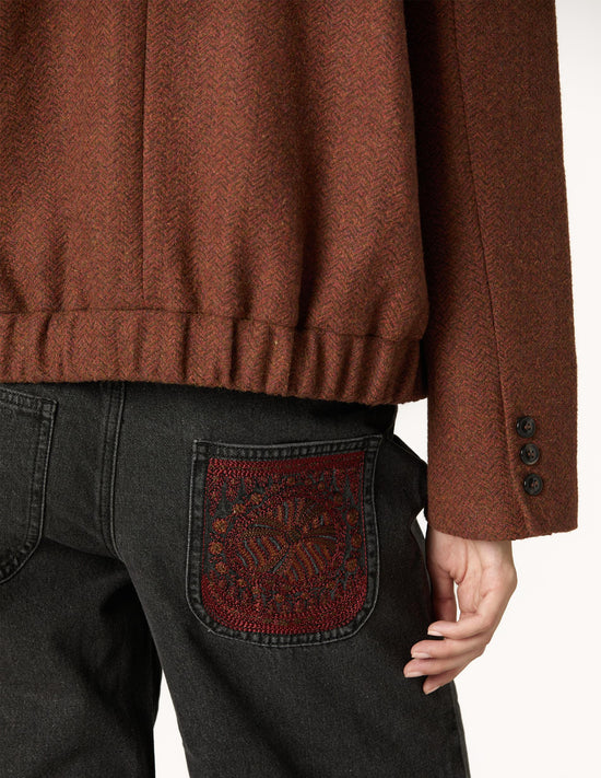BROWN DOUBLE BUCKLE JACKET