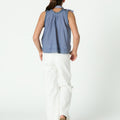 TOP LACE BUTTONS BLUE