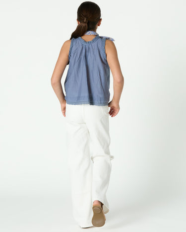 TOP LACE BUTTONS BLUE