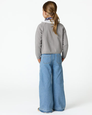 IRON GREY KNITTED CARDIGAN WITH BUTTONS