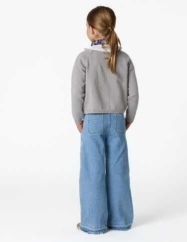 IRON GREY KNITTED CARDIGAN WITH BUTTONS