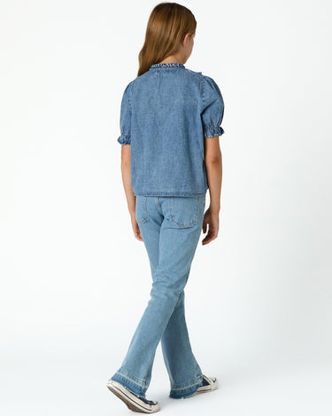 RUFFLE DENIM SHIRT