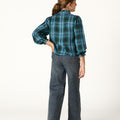BLUE CHECK EMBROIDERED SHIRT