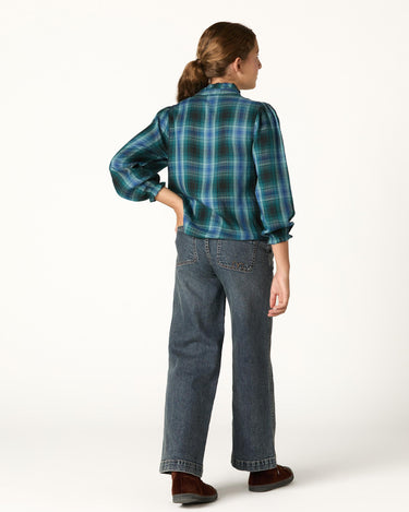 BLUE CHECK EMBROIDERED SHIRT