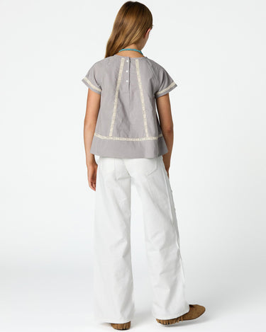 CAMISA MANGA CORTA LACE GRIS