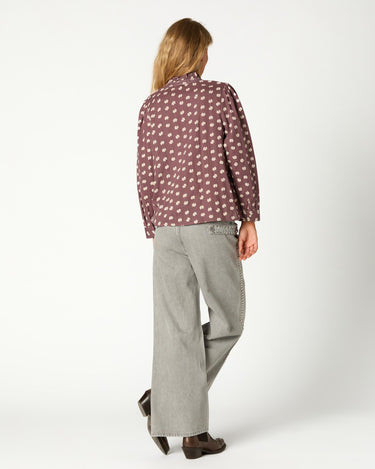 CAMISA BORDADO CUELLO LEAF CHOCOLATE