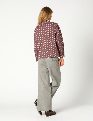 CAMISA BORDADO CUELLO LEAF CHOCOLATE