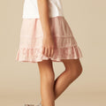 PINK LACE FLORAL SKIRT