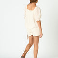 GATHERED PUFF SLEEVE SHIRT WHITE