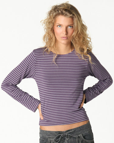 CAMISETA RAYAS MORADAS