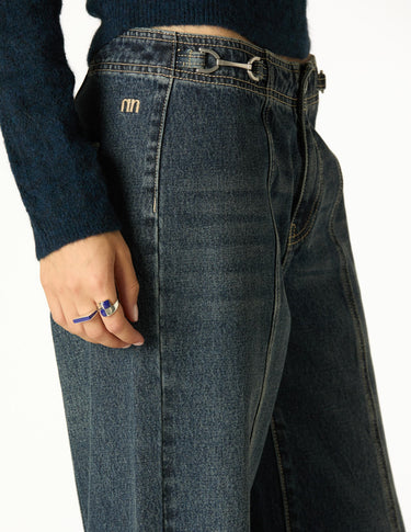 PANTALÓN HEBILLAS CINTURILLA DARK BLUE