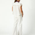 White denim pocket trousers