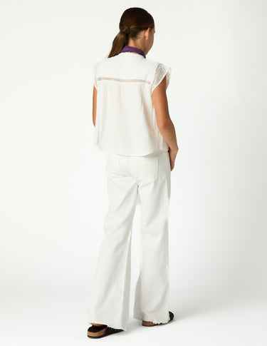 White denim pocket trousers