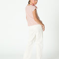 WHITE DENIM PANTS WITH POCKETS