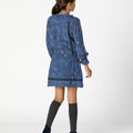VESTIDO VOLANTE NIGHT GARDEN BLUE