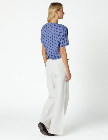 TOP PRINT BUTI BLUE