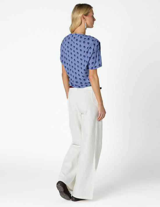 TOP PRINT BUTI BLUE