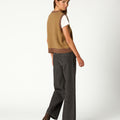 CHALECO PUNTO MIX MARRON