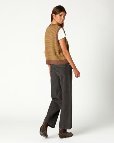 CHALECO PUNTO MIX MARRON