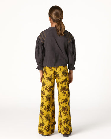 CURRY FLORAL CORDUROY PANTS