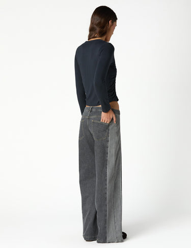 GREY DENIM BUTTONS
