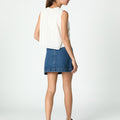 BLUE DENIM BUTTON SKIRT